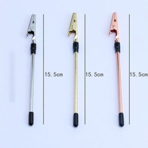 Clema pentru fixare bijuterii, bratari, incuietori, metalica, maner antiderapant, 15.5 cm, roz [11]