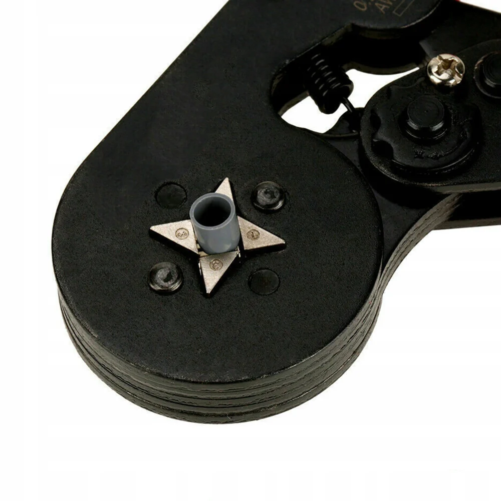 Cleste de sertizare galben-negru 17.5 cm, pentru pini terminali 0.25-10 mm² AWG23-10, presa cu clichet, manere ergonomice antialunecare [4]