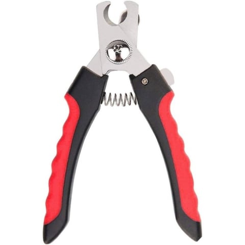 Diverse uz casnic - Cleste de unghii pentru animale de companie, cu incuietoare, lungime 12 cm, otel inoxidabil/plastic, rosu/negru