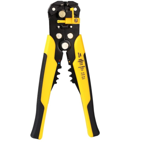 Cleste dezizolare si sertizare cablu, top reglabil cu limitator, 20x10x3 cm, negru-galben [9]