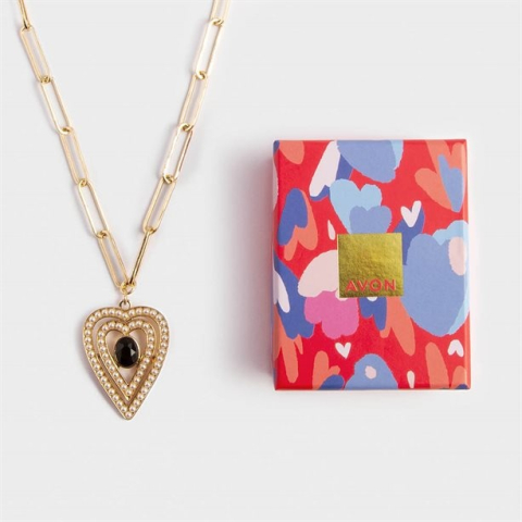 Colier Avon Pia Heart – eleganță strălucitoare, detalii perlate și rafinament cu inimă [1]