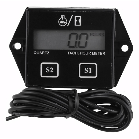 Contor de ore pentru motoare, tahometru digital, IP65, monitorizare timp si turatii, negru [5]