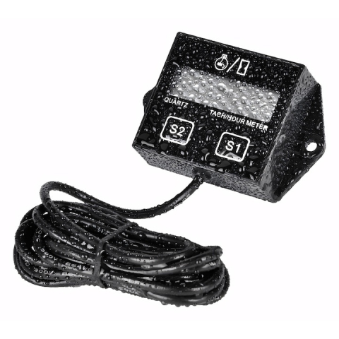 Contor de ore pentru motoare, tahometru digital, IP65, monitorizare timp si turatii, negru [6]