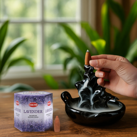 Conuri parfumate aromaterapie lavanda backflow 40 buc, relaxare, improspatare aer, meditatie si ambient calm [9]