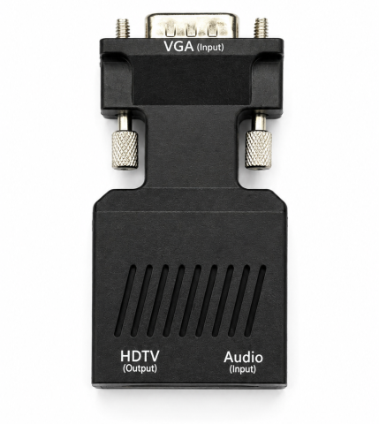 Convertor negru VGA la HDMI cu audio, adaptor video 1080P pentru PC, laptop, monitor, televizor si proiector, cablu USB si jack 3.5 mm incluse [2]