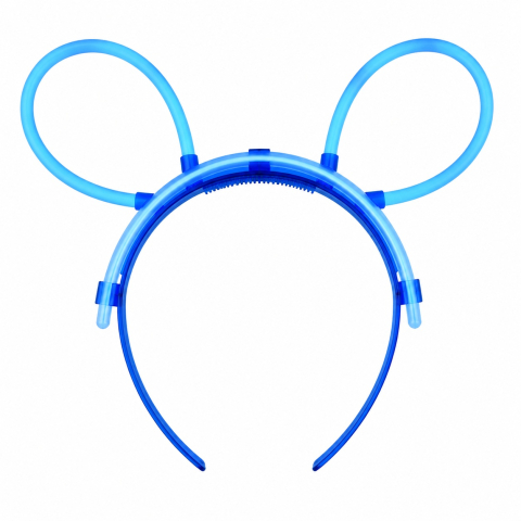 JOCURI ȘI JUCĂRII - Cordeluta fluorescenta cu urechi, accesoriu Glow Party, decorativa, plastic, albastru