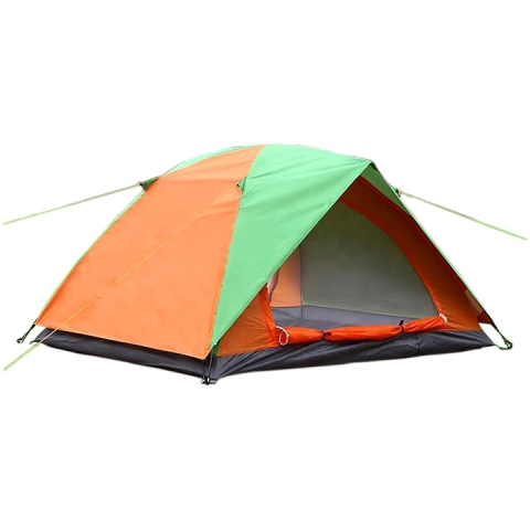 Cort camping, 2 persoane, impermeabil, protectie UV, rezistent la vant, 200 x 150 x 110 cm, husa inclusa, portocaliu/verde [0]