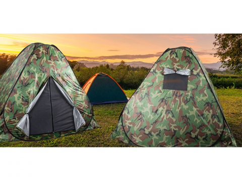 Cort camping pentru 4 persoane, 200 x 200 x 130 cm, cu husa, impermeabil, model camuflaj [8]