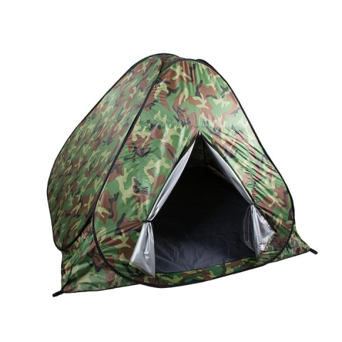 Corturi - Cort camping pentru 4 persoane, 200 x 200 x 130 cm, cu husa, impermeabil, model camuflaj