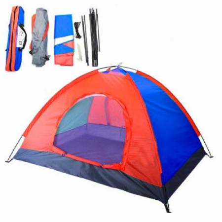 Cort camping cu plasa anti insecte,pentru 2-3 persoane,190x190x123 cm - Albastru/Rosu [5]