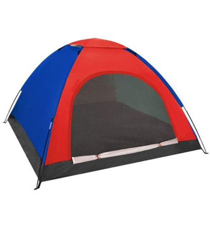 Cort camping cu plasa anti insecte,pentru 2-3 persoane,190x190x123 cm - Albastru/Rosu [2]