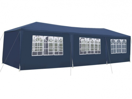 Pavilioane -  Cort,pavilion de curte,gradina,evenimente 3x9 m cu 8 pereti laterali cu ferestre - Albastru