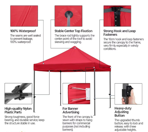 Cort tip Pavilion 3x3 m, pliabil tip armonica, structura metalica solida, prelata impermeabila, protectie UV, pentru gradina, terasa, curte si evenimente [4]