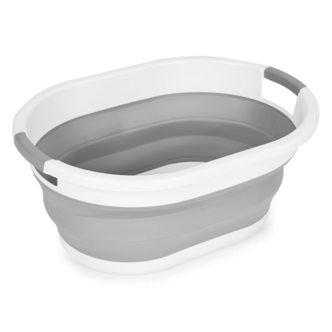CASA & GRADINA - Cos de rufe, pliabil, 24 L, 53 x 38 x 23.5 cm, gri