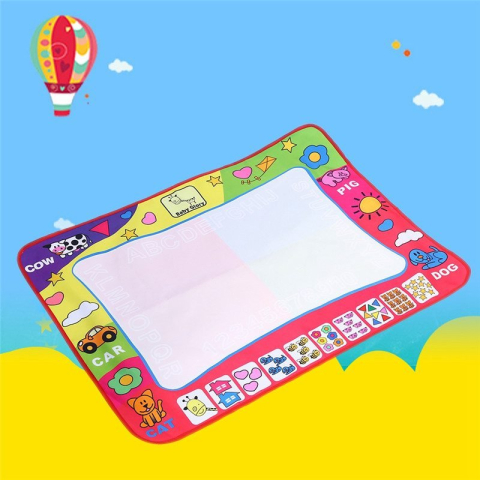 Covoras desen cu apa multicolor 58 x 78 cm, 4 culori, 2 pixuri reincarcabile, reutilizabil si pliabil, joc educativ cu sabloane pentru copii 3 ani+ [3]