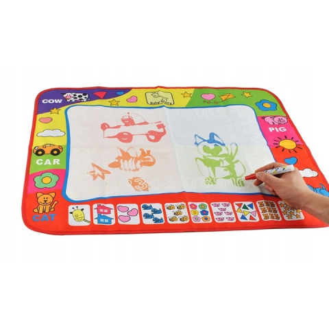 Covoras magic pentru desen reutilizabil, 58 x 78 cm, jucarie educativa fara mizerie, pentru unul sau mai multi copii, include carioci magice, multicolor [6]