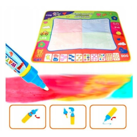 Covoras magic pentru desen reutilizabil, 58 x 78 cm, jucarie educativa fara mizerie, pentru unul sau mai multi copii, include carioci magice, multicolor [8]