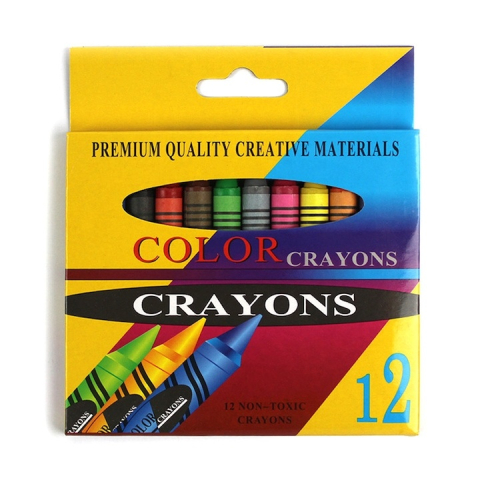 Creioane colorate cerate pentru copii, multicolor, 8 x 0.8 cm, set 12 bucati, forma rotunda, non-toxice, pentru desen, gradinita si scoala [1]