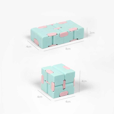 Cub antistres albastru roz 4 x 4 x 4 cm, fidget Infinity Cube pliabil din ABS [1]