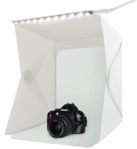 Cub foto pliabil, 20 LED-uri SMD, micro USB 5V, fundal alb negru PVC [3]