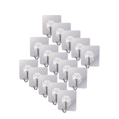 CASA & GRADINA - Cuie­re adezive multifunctionale, suport cu carlig rotativ 180°, otel inoxidabil si PVC, lipire pe diverse suprafete, adeziv puternic, impermeabile, 5.5x5.5 cm, transparente