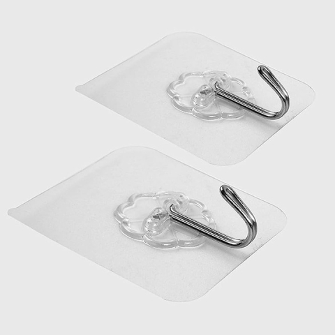 Cuier autoadeziv, rotativ 180°, impermeabil, PVC/otel inoxidabil, 5.5x5.5 cm, transparent [2]