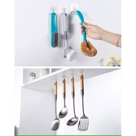 Cuier autoadeziv rotativ 180°, impermeabil, PVC si otel inoxidabil, 5.5 x 5.5 cm, transparent – organizare flexibila fara gaurire [2]