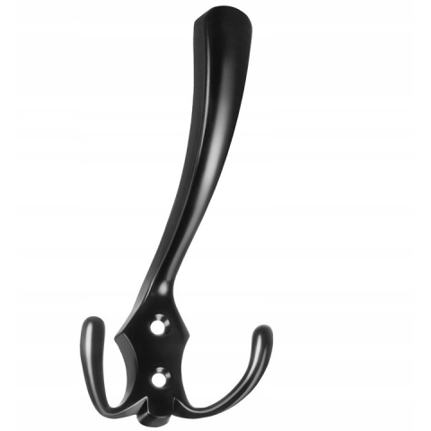 Cuier pentru haine, accesorii, metal, montare pe perete, 13.8 x 7 cm, negru [12]