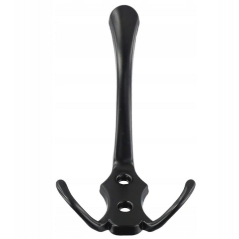 Cuier pentru haine, accesorii, metal, montare pe perete, 13.8 x 7 cm, negru [2]