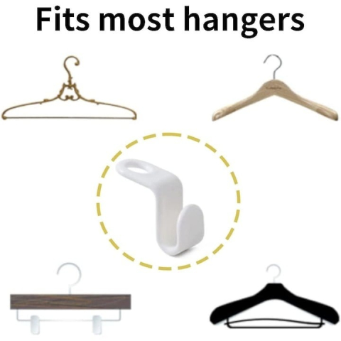 Cuier pentru haine, accesoriu umeras, plastic, 5 x 2 cm, alb, Set 2 Buc. [1]