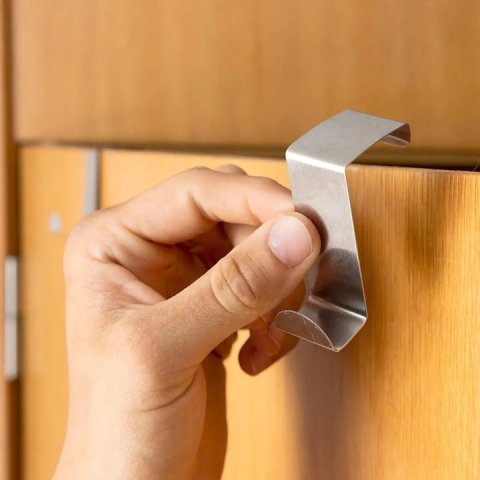 Cuier pentru usa, inox, 9 cm, argintiu [4]