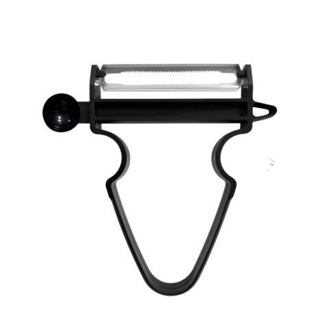 CASA & GRADINA - Curatator legume si fructe pentru decojire precisa, lama inox zimtata 68 mm, design ergonomic antiderapant, negru