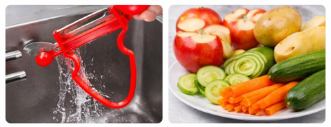 Curatator legume si fructe pentru peeling, lama inox, ergonomic, rosu [1]