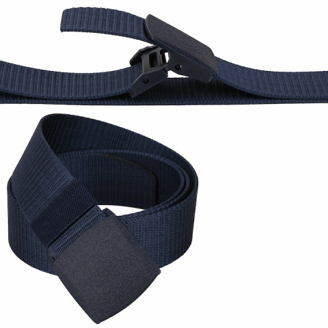 Curea barbati din nylon ajustabila, design fara gauri, catarama din plastic rezistent, 120 cm, albastru inchis – confort, rezistenta si stil modern [5]