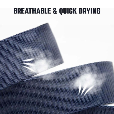 Curea barbati din nylon ajustabila, design fara gauri, catarama din plastic rezistent, 120 cm, albastru – stil modern, confortabil si versatil [3]