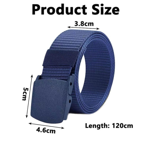 Curea barbati din nylon ajustabila, design fara gauri, catarama din plastic rezistent, 120 cm, albastru – stil modern, confortabil si versatil [1]