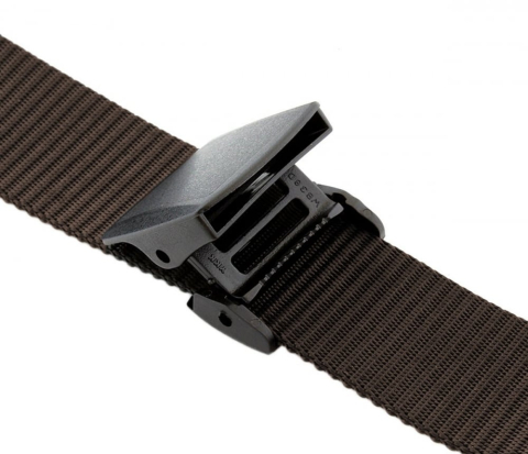 Curea barbati din nylon ajustabila, design fara gauri, catarama din plastic rezistent, 120 cm, maro – confort, simplitate si rezistenta zilnica [1]