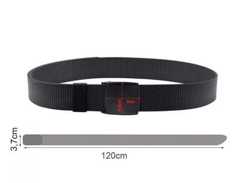 Curea pentru barbati, poliester, 120 x 3.8 cm, lungime reglabila, negru [3]