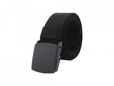 Camping - Curea pentru barbati, poliester, 120 x 3.8 cm, lungime reglabila, negru