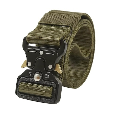Pescuit - Curea tactica de teren pentru barbati, din Nailon, 125cm, Verde