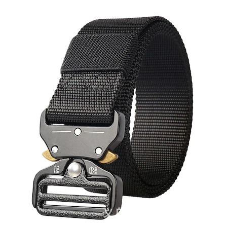 Pescuit - Curea tactica de teren pentru barbati, din Nailon, 125cm, Neagra