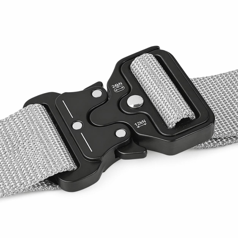 Curea tactica, pentru barbati, poliester, 131 x 3.8 cm, ajustabila, rezistenta, gri [12]