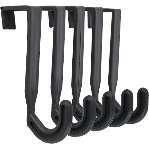 Diverse uz casnic - Cuier de plastic pentru usa, Set 2 buc., universal, negru, plastic, 2.2 x 1 x 5 cm