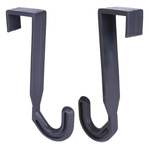 Cuier de plastic pentru usa, Set 2 buc., universal, negru, plastic, 2.2 x 1 x 5 cm [2]