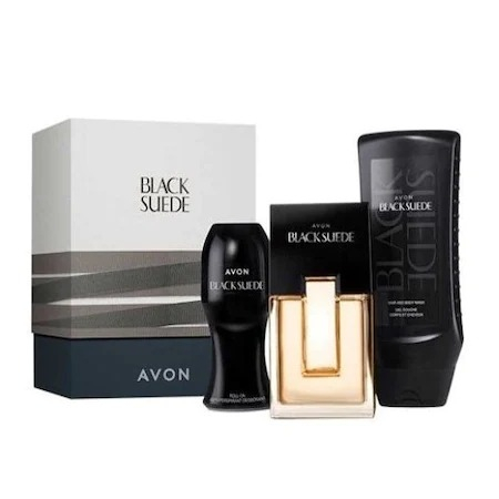 Cutii cadou - Cutie Black Suede El (parfum,gel dus 250,roll-on 50)