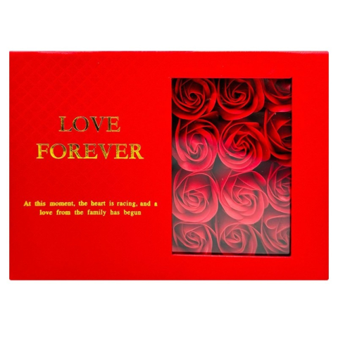 Cutie cadou Love Forever cu 12 trandafiri de sapun si apa de parfum Avon Attraction pentru femei 30 ml, cadou elegant si rafinat [2]