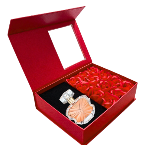 Cutie cadou Love Forever cu 12 trandafiri de sapun si apa de parfum Avon Eve Become pentru femei 50 ml, cadou elegant si rafinat [9]