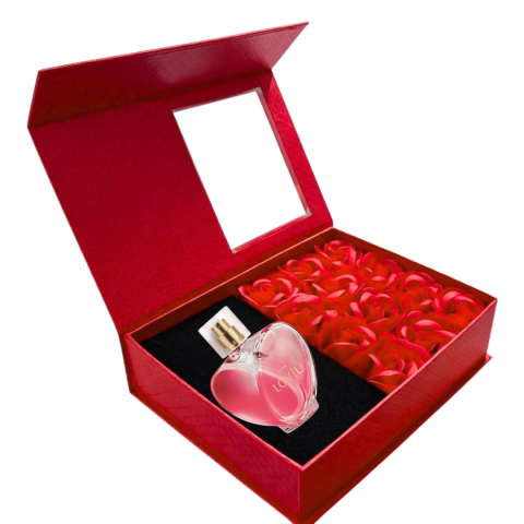 Cutie cadou Love Forever cu 12 trandafiri de sapun si apa de parfum Avon Lov I U pentru femei 50 ml, cadou elegant si rafinat [8]