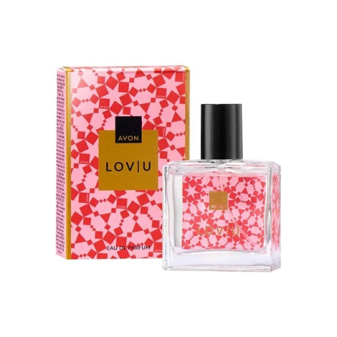 Cutie cadou Love Forever cu 12 trandafiri de sapun si apa de parfum Avon Lov u pentru femei 30 ml, cadou elegant si rafinat [2]