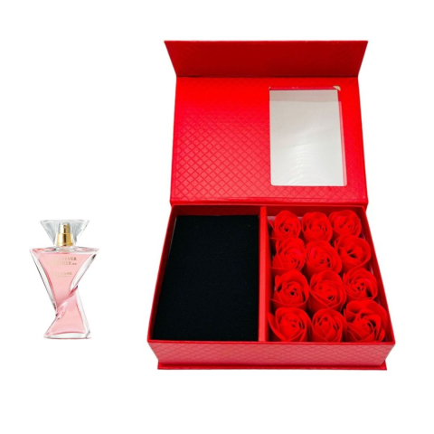 Cutie cadou Love Forever cu 12 trandafiri de sapun si apa de parfum Oriflame So Fever Together pentru femei 50 ml, cadou elegant si rafinat [8]